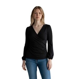 Boden Faux Wrap Long Sleeve Top Size 10